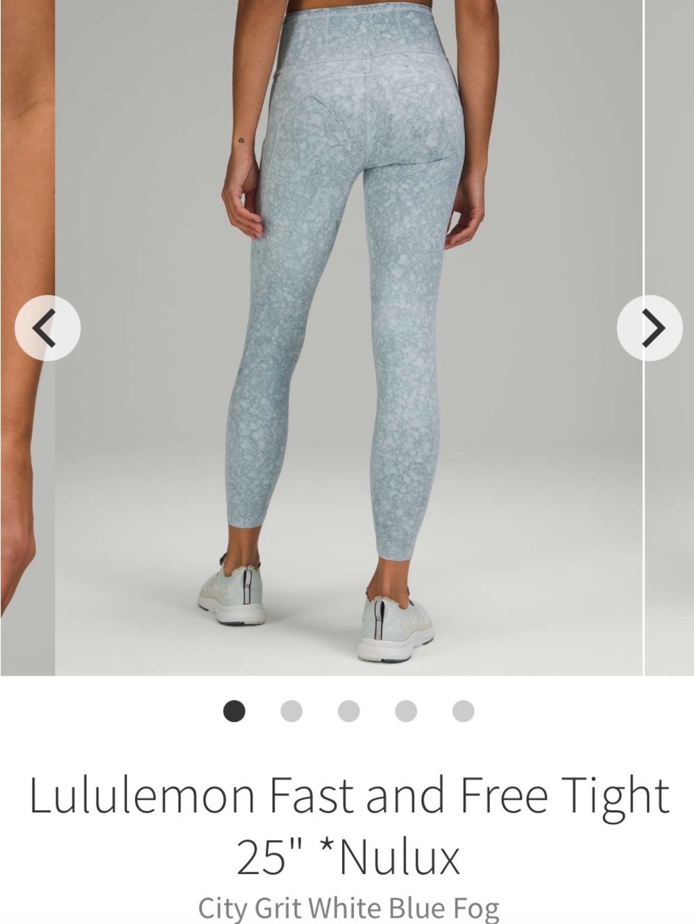 Lululemon Fast and Free 25" Tight in Blue Fog